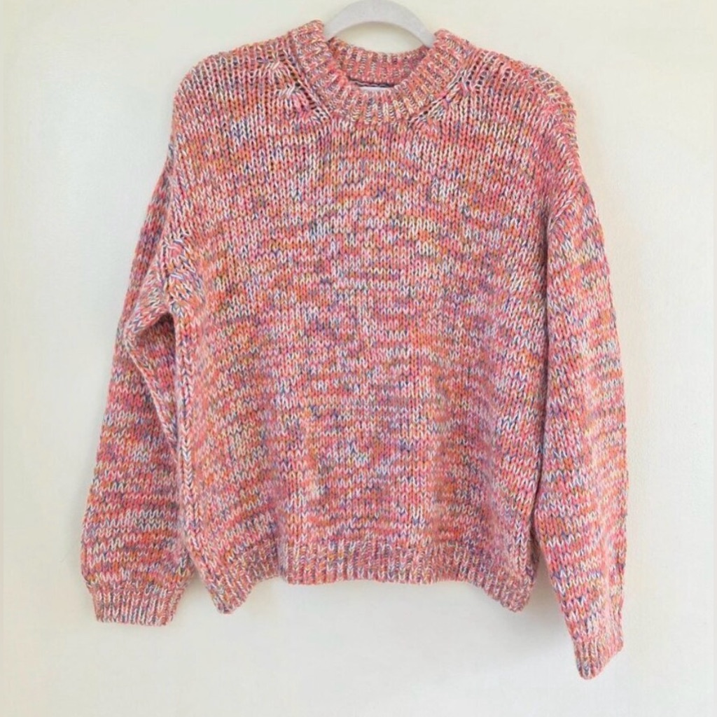 Velvet Multicolor Marled Crewneck Sweater - Pink Blend